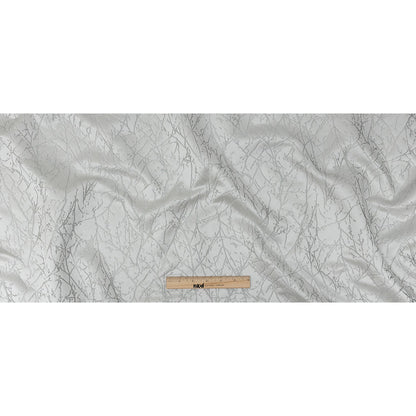 Polyester Jacquard - Platinum Wintry Branches - British Imported Full