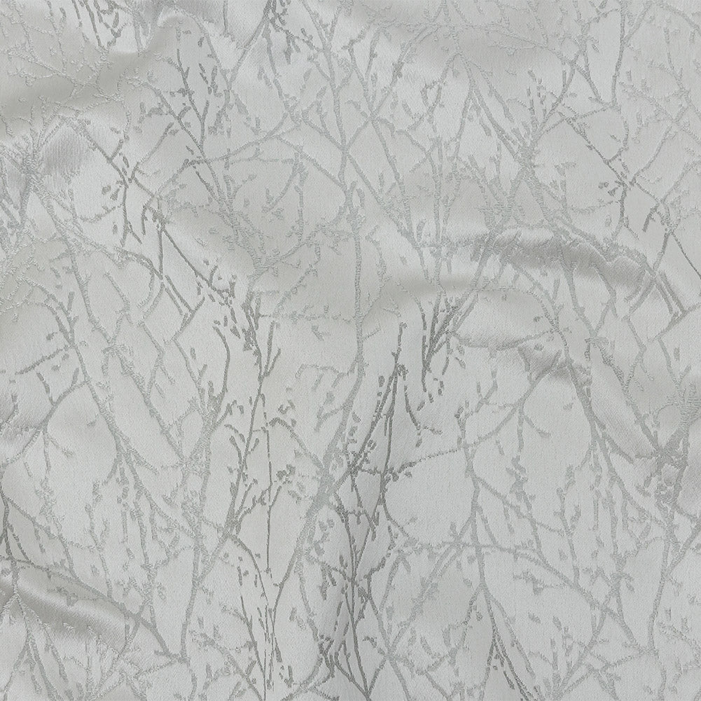Polyester Jacquard - Platinum Wintry Branches - British Imported