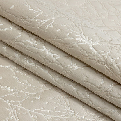 Polyester Jacquard - Taupe Wintry Branches - British Imported Folded