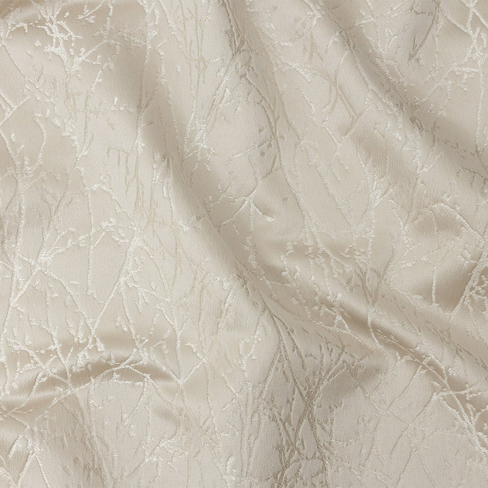 Polyester Jacquard - Taupe Wintry Branches - British Imported