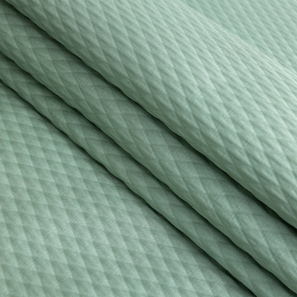 Drapery Jacquard - Sage Diamond Quilted - British Imported Folded