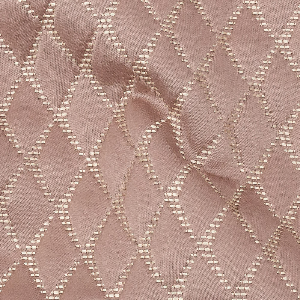 Satin-Faced Jacquard - Blush Shadow Diamonds - British Imported Detail