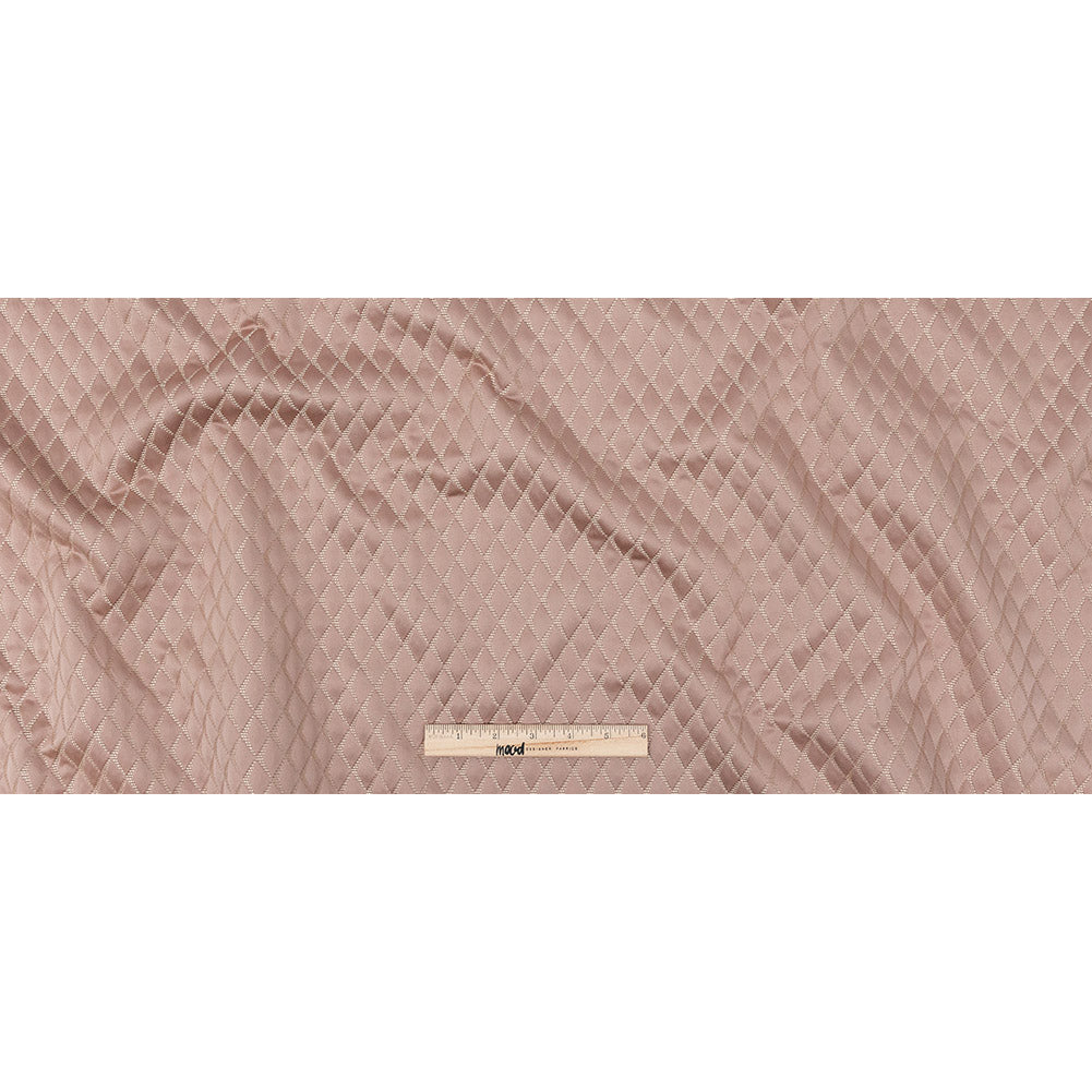 Satin-Faced Jacquard - Blush Shadow Diamonds - British Imported Full