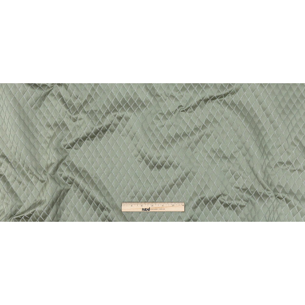 Satin-Faced Jacquard - Sage Shadow Diamonds - British Imported Full