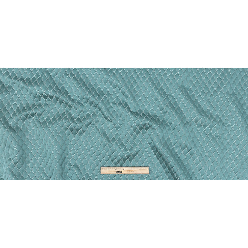 Satin-Faced Jacquard - Spa Shadow Diamonds - British Imported Full