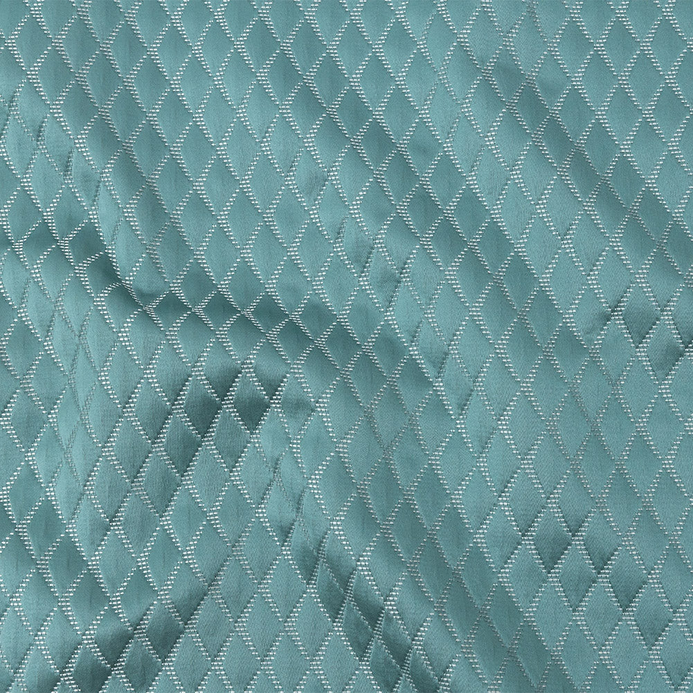 Satin-Faced Jacquard - Spa Shadow Diamonds - British Imported
