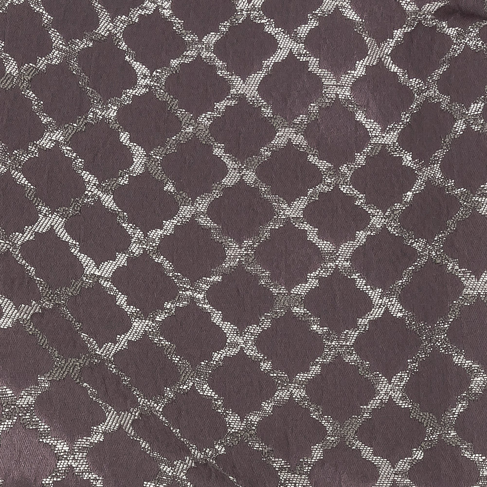 Drapery Jacquard - Amethyst Moroccan Quatrefoil - British Imported Detail
