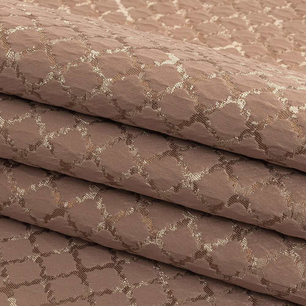 Drapery Jacquard - Blush Moroccan Quatrefoil - British Imported Folded