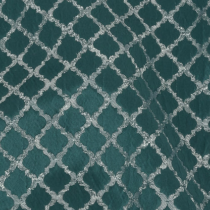 Drapery Jacquard - Emerald Moroccan Quatrefoil - British Imported Detail