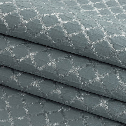 Drapery Jacquard - Ice Moroccan Quatrefoil - British Imported Folded