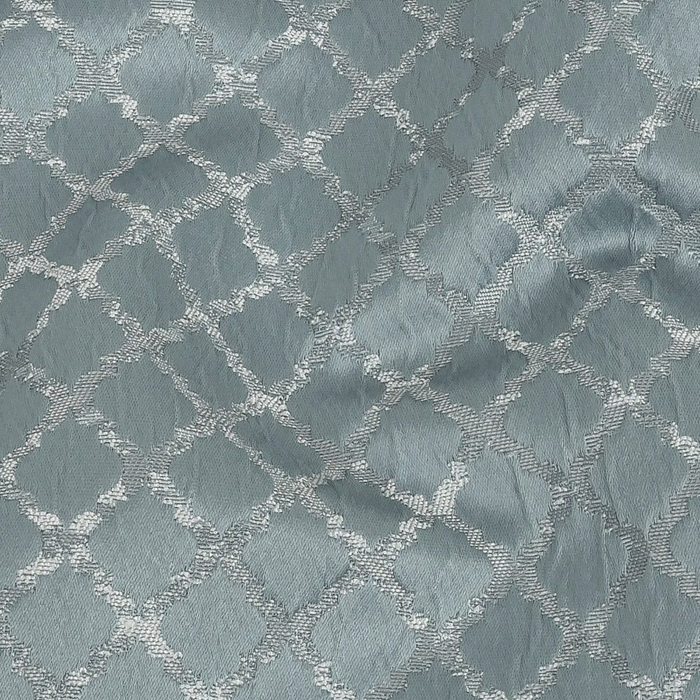 Drapery Jacquard - Ice Moroccan Quatrefoil - British Imported Detail