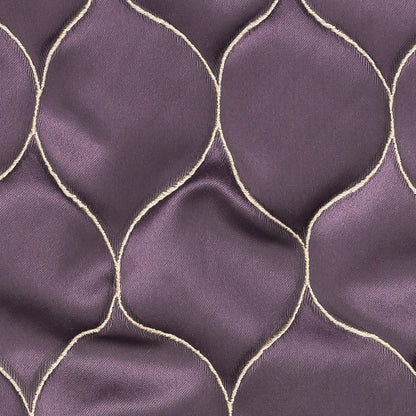 Satin-Faced Drapery Jacquard - Amethyst Ogees - British Imported Detail