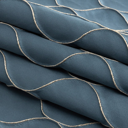 Satin-Faced Drapery Jacquard - Danube Ogees - British Imported Folded