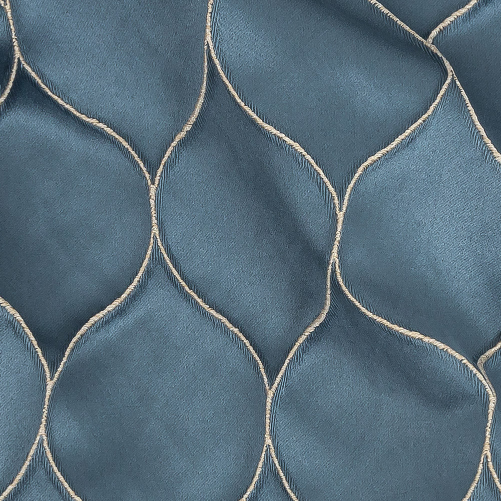 Satin-Faced Drapery Jacquard - Danube Ogees - British Imported Detail