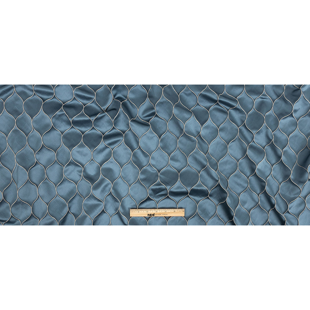 Satin-Faced Drapery Jacquard - Danube Ogees - British Imported Full