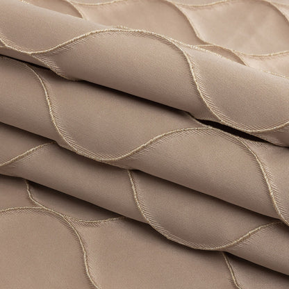 Satin-Faced Drapery Jacquard - Shell Ogees - British Imported Folded