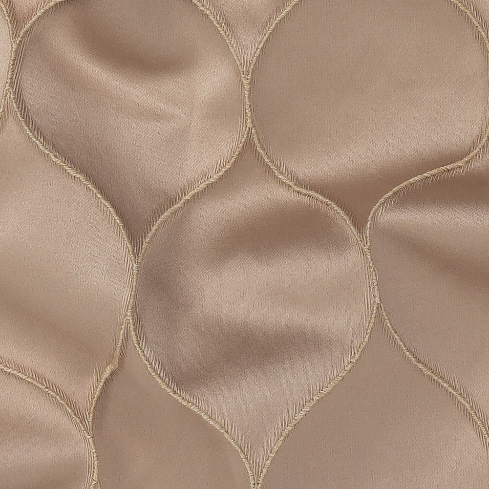 Satin-Faced Drapery Jacquard - Shell Ogees - British Imported Detail
