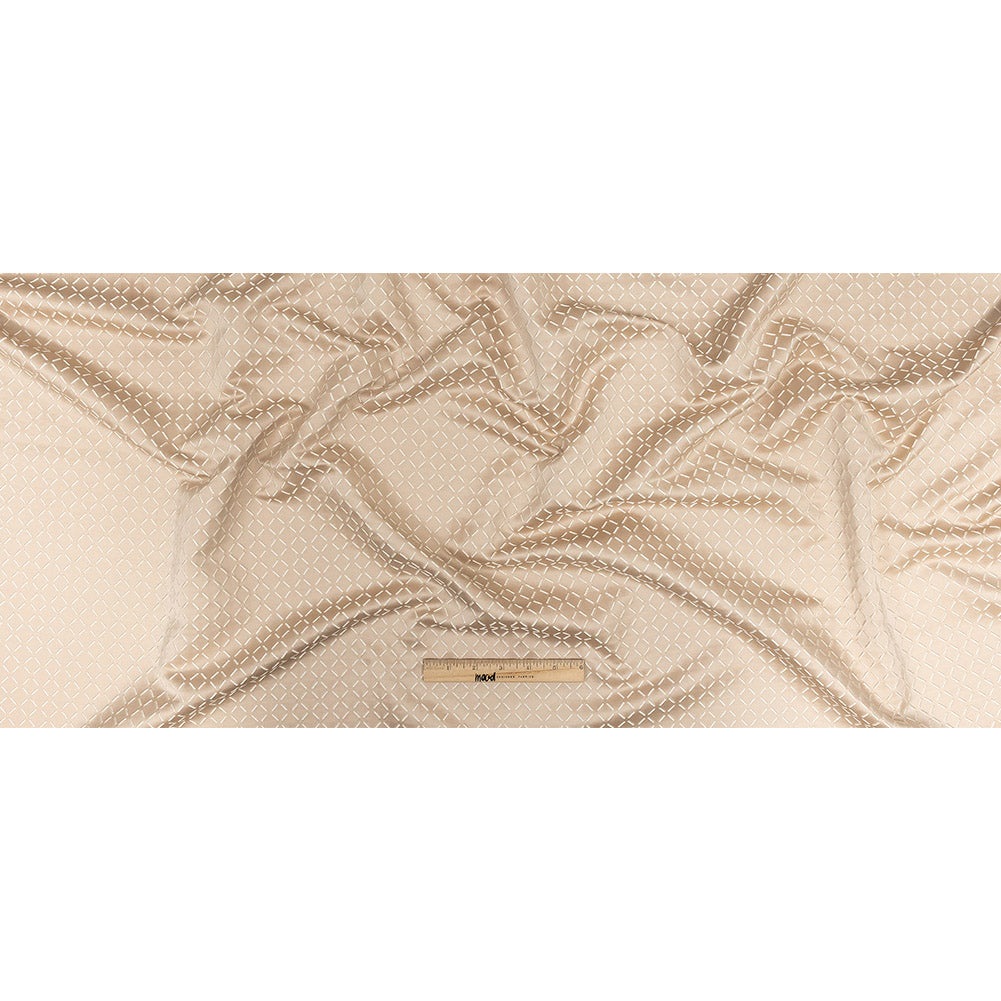 Satin-Faced Jacquard - Shell Broken Diamonds - British Imported Full