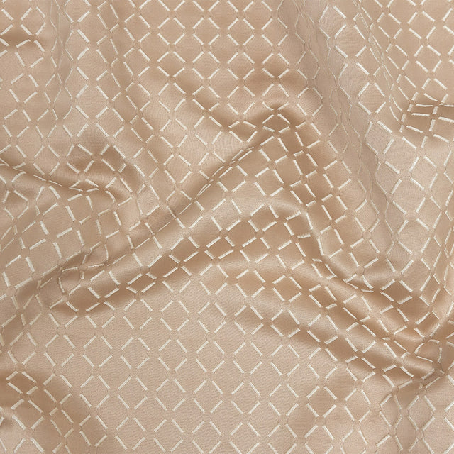 Satin-Faced Jacquard - Shell Broken Diamonds - British Imported
