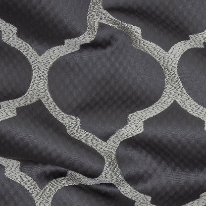 Satin-Faced Jacquard - Iris Moroccan Quatrefoil - British Imported Detail