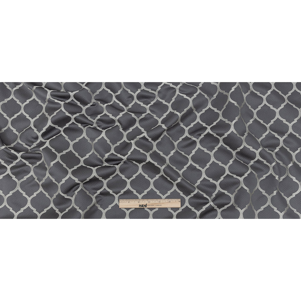 Satin-Faced Jacquard - Iris Moroccan Quatrefoil - British Imported Full