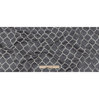 Satin-Faced Jacquard - Iris Moroccan Quatrefoil - British Imported Full