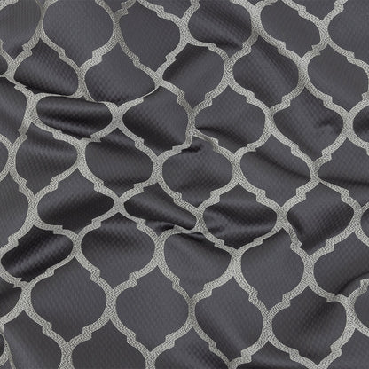Satin-Faced Jacquard - Iris Moroccan Quatrefoil - British Imported