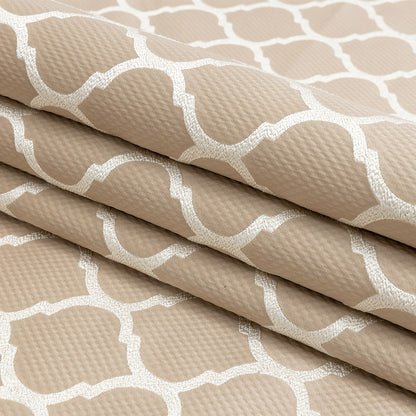 Satin-Faced Jacquard - Nougat Moroccan Quatrefoil - British Imported Folded