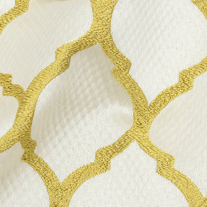 Satin-Faced Jacquard - Zest Moroccan Quatrefoil - British Imported Detail