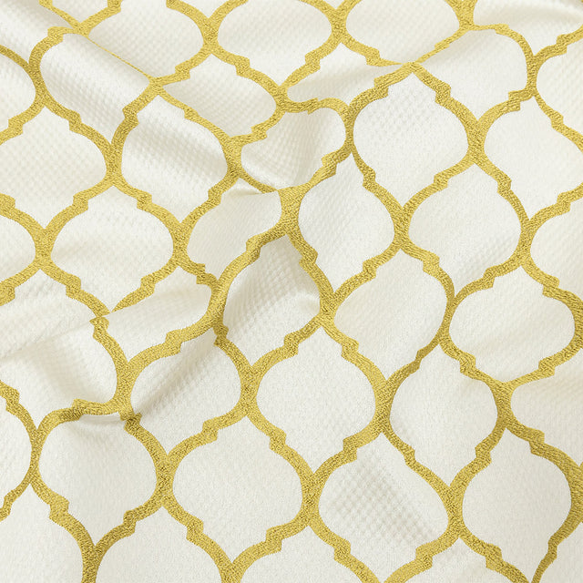 Satin-Faced Jacquard - Zest Moroccan Quatrefoil - British Imported