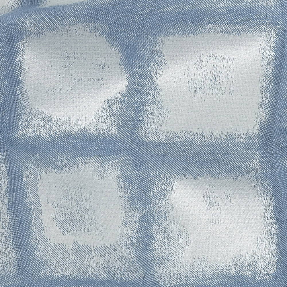 Drapery Jacquard - Denim Painterly Squares - British Imported Detail