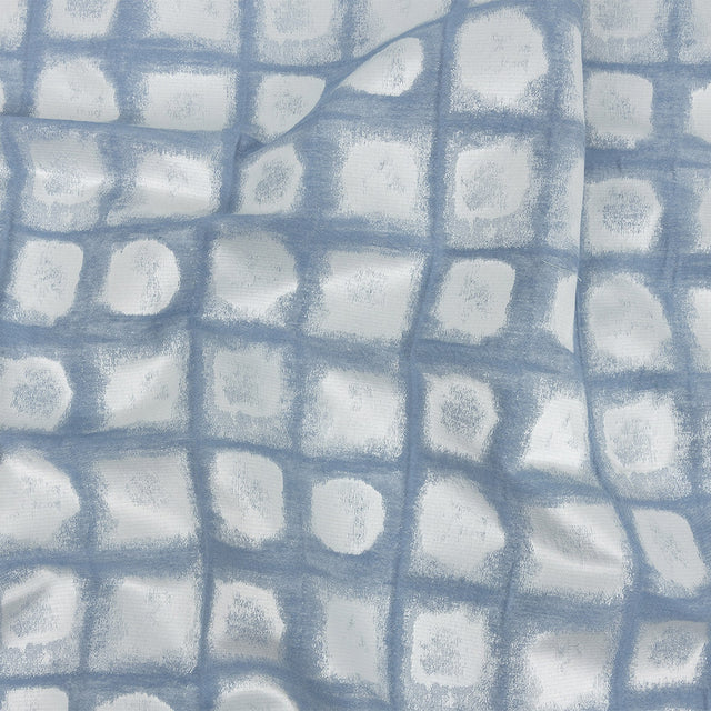 Drapery Jacquard - Denim Painterly Squares - British Imported