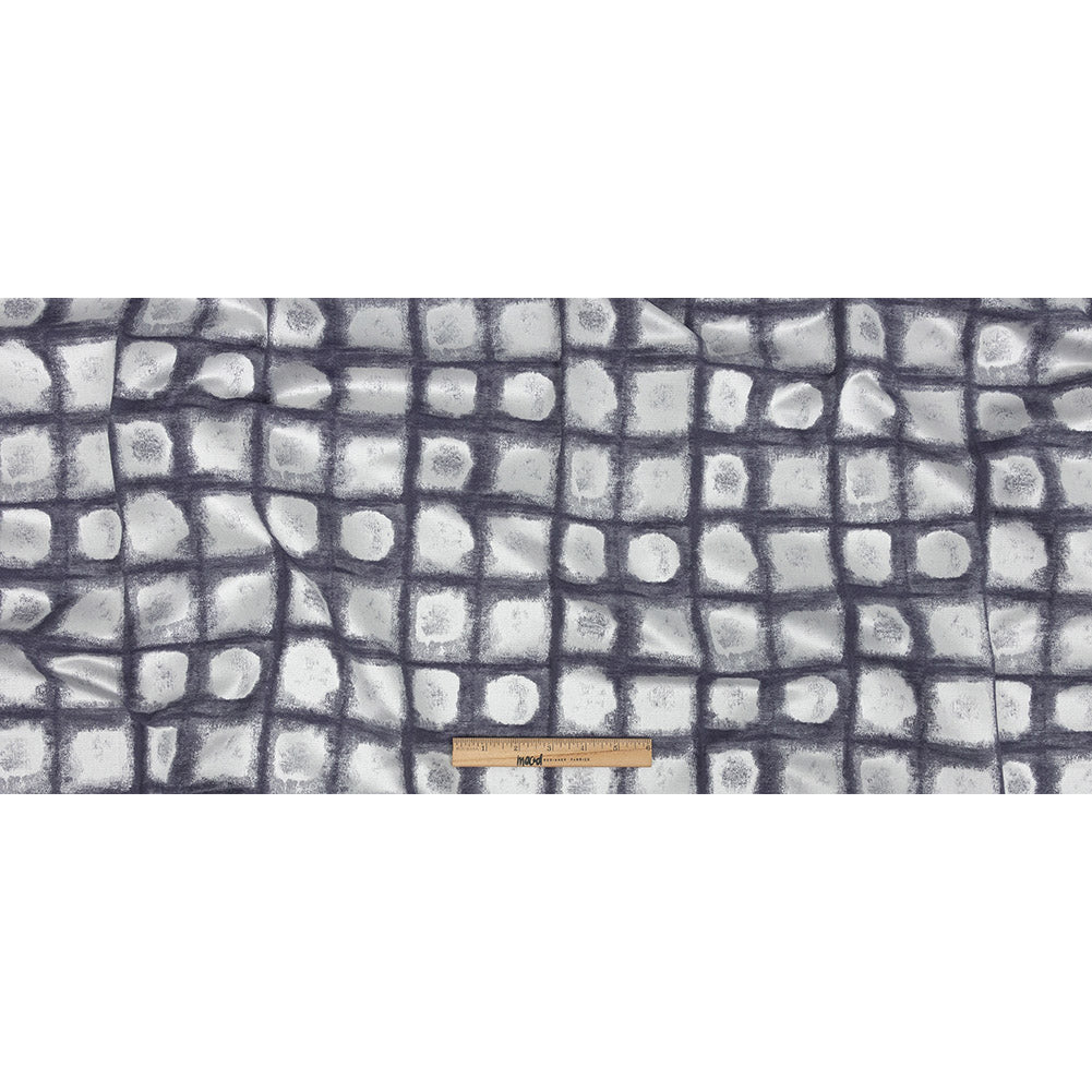 Drapery Jacquard - Indigo Painterly Squares - British Imported Full