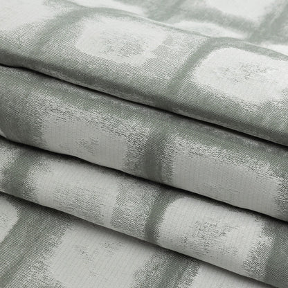 Drapery Jacquard - Seafoam Painterly Squares - British Imported Folded