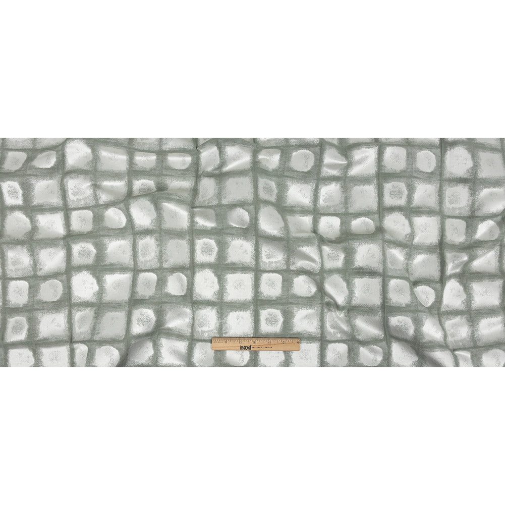 Drapery Jacquard - Seafoam Painterly Squares - British Imported Full