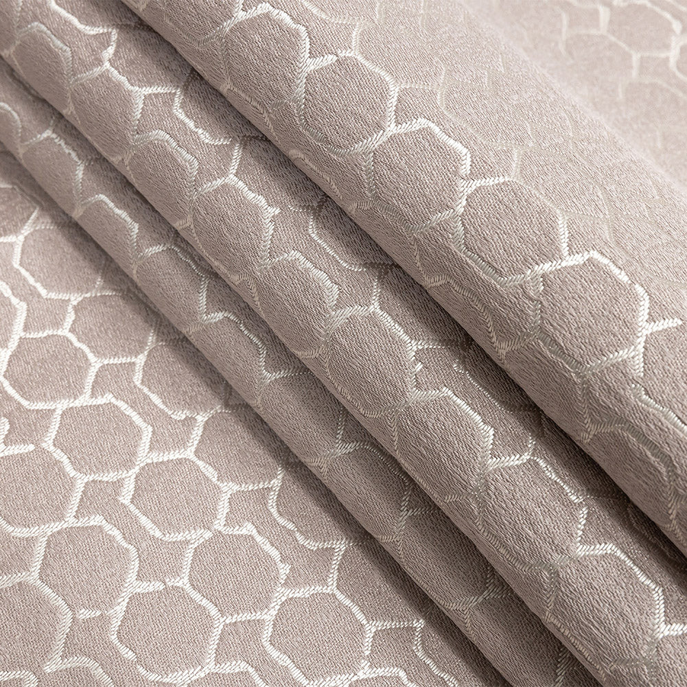 Polyester Jacquard - Orchid Honeycombs - British Imported Folded