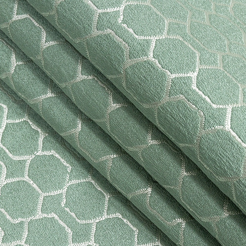 Polyester Jacquard - Sage Honeycombs - British Imported Folded