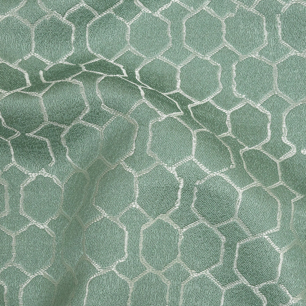 Polyester Jacquard - Sage Honeycombs - British Imported Detail