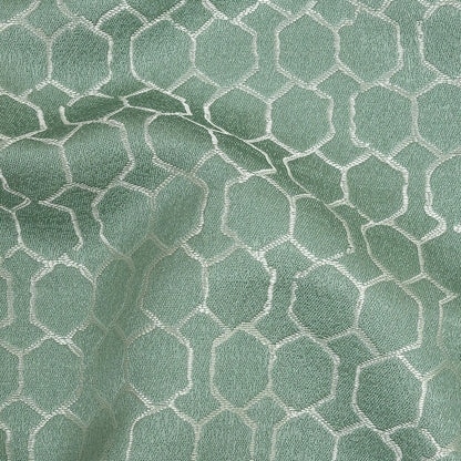 Polyester Jacquard - Sage Honeycombs - British Imported Detail