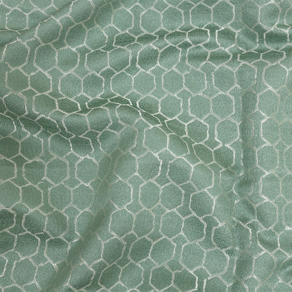 Polyester Jacquard - Sage Honeycombs - British Imported
