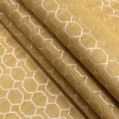 Polyester Jacquard - Sunflower Honeycombs - British Imported Folded