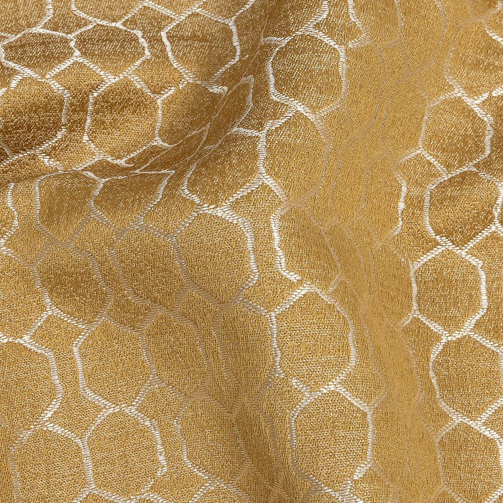 Polyester Jacquard - Sunflower Honeycombs - British Imported Detail