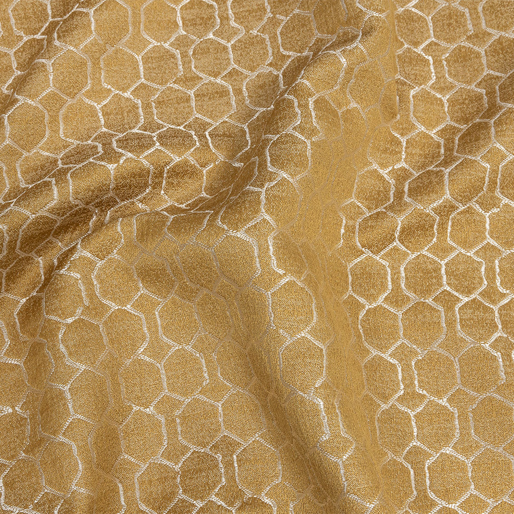 Polyester Jacquard - Sunflower Honeycombs - British Imported