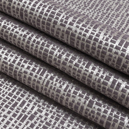 Polyester Jacquard - Amethyst Grid - British Imported Folded