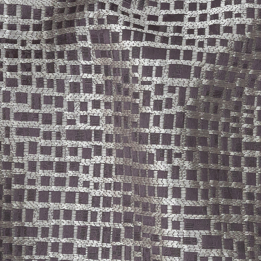 Polyester Jacquard - Amethyst Grid - British Imported Detail