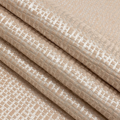 Polyester Jacquard - Cantaloupe Grid - British Imported Folded