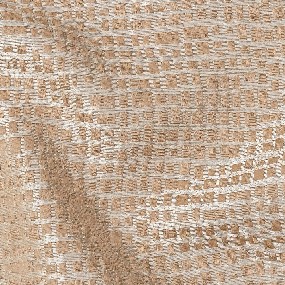 Polyester Jacquard - Cantaloupe Grid - British Imported Detail