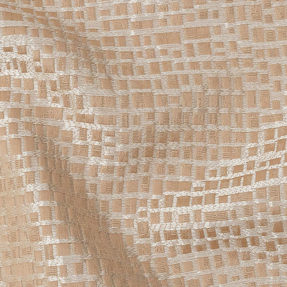 Polyester Jacquard - Cantaloupe Grid - British Imported Detail