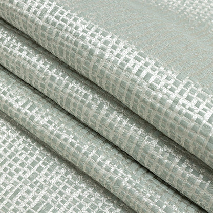 Polyester Jacquard - Seafoam Grid - British Imported Folded