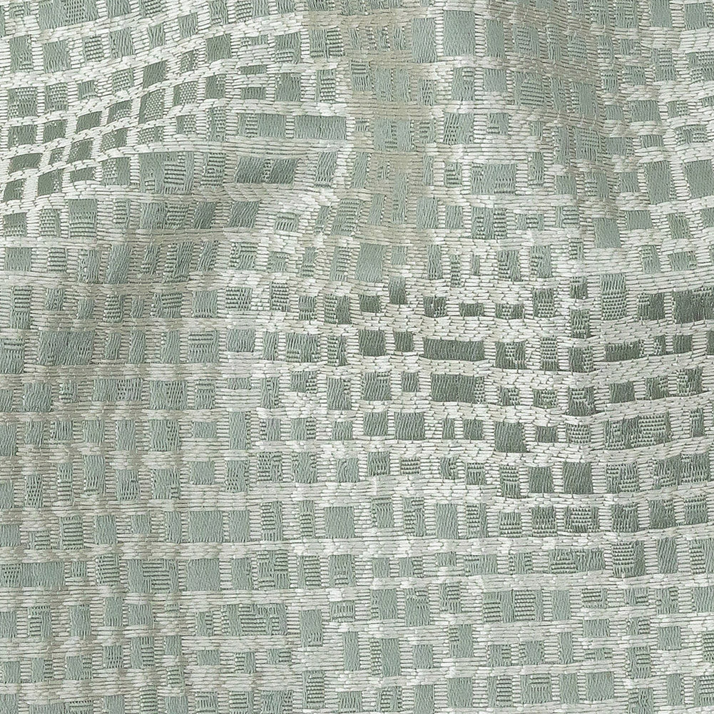 Polyester Jacquard - Seafoam Grid - British Imported Detail